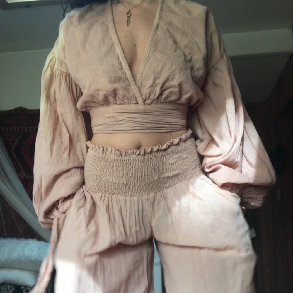 jen pirates booty free people linen gauze set